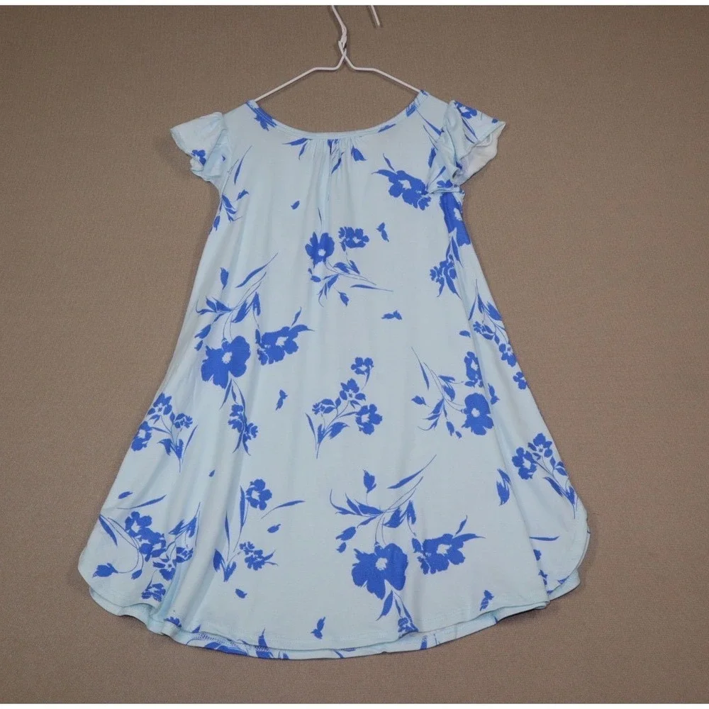 Dot Dot Smile Little Girls Swing Dress - Blue Flowers - Size 3/4‎